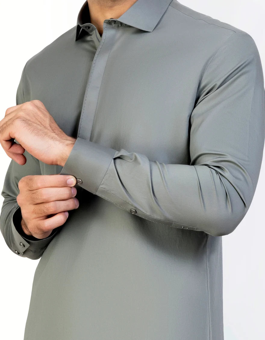 sage green men's kameez Shalwar