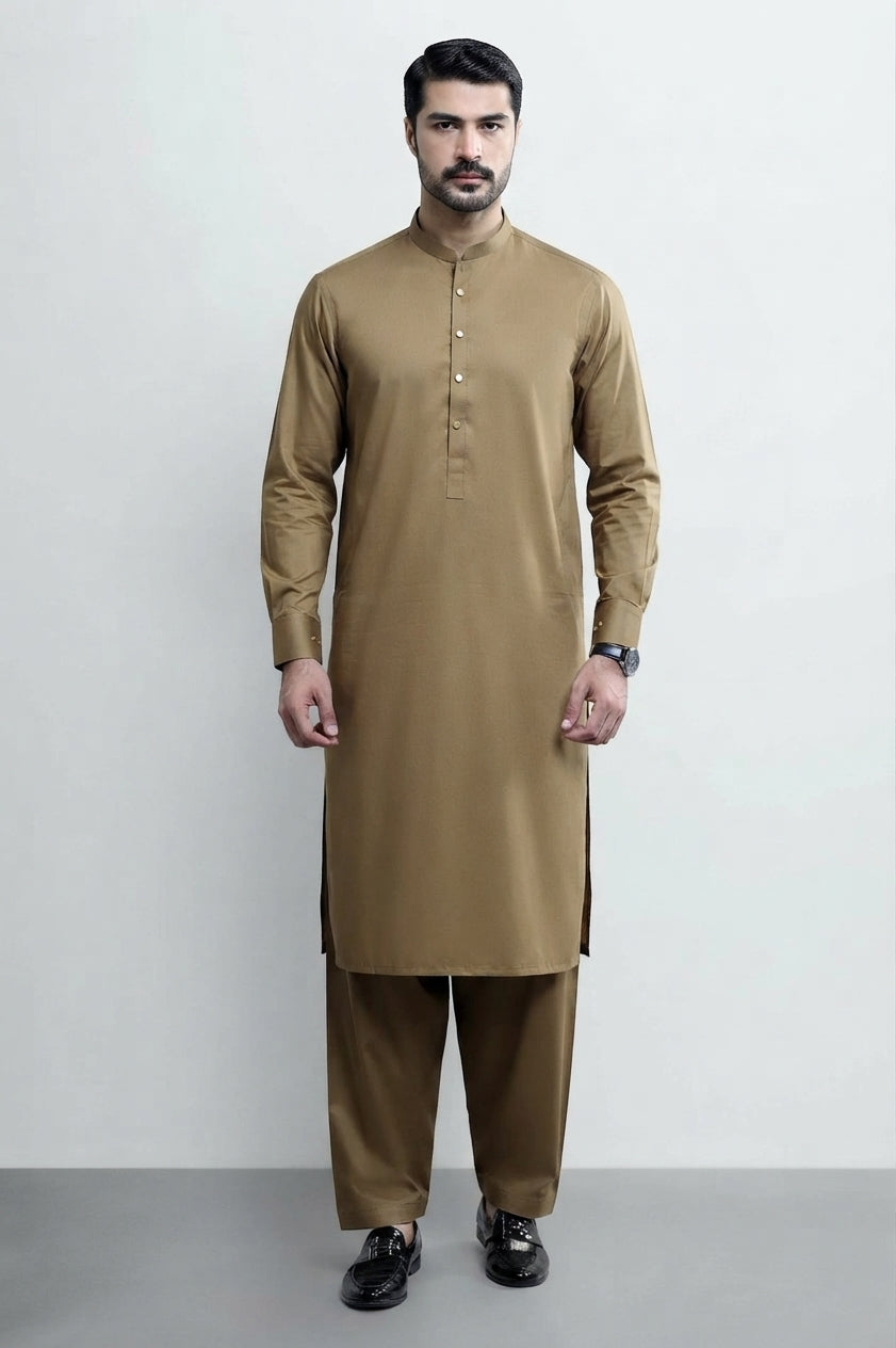 Camel Brown Shalwar Kameez