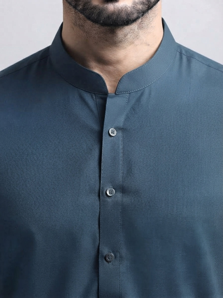 blue-green men's shalwar kameez