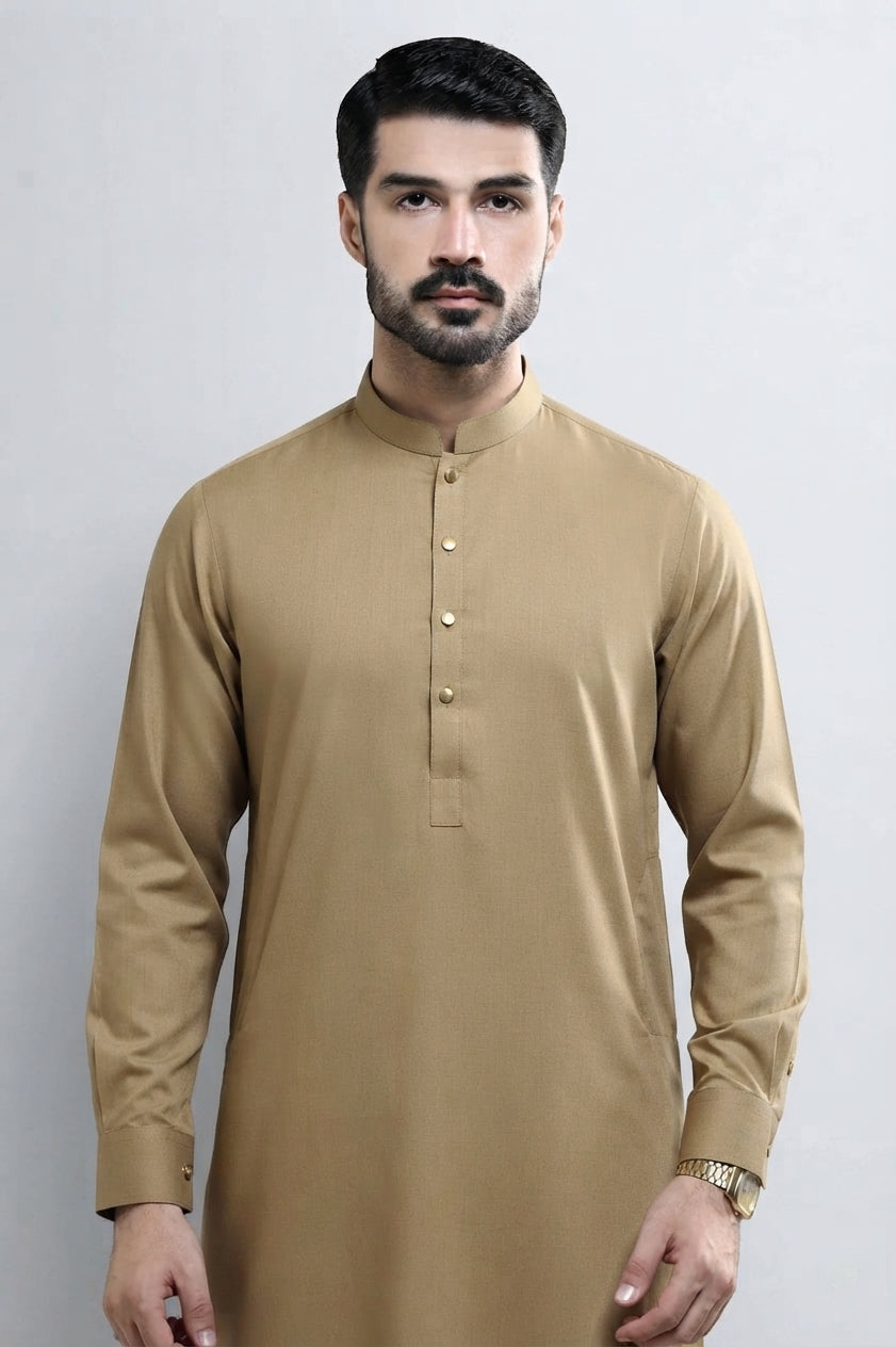 Camel Brown Shalwar Kameez