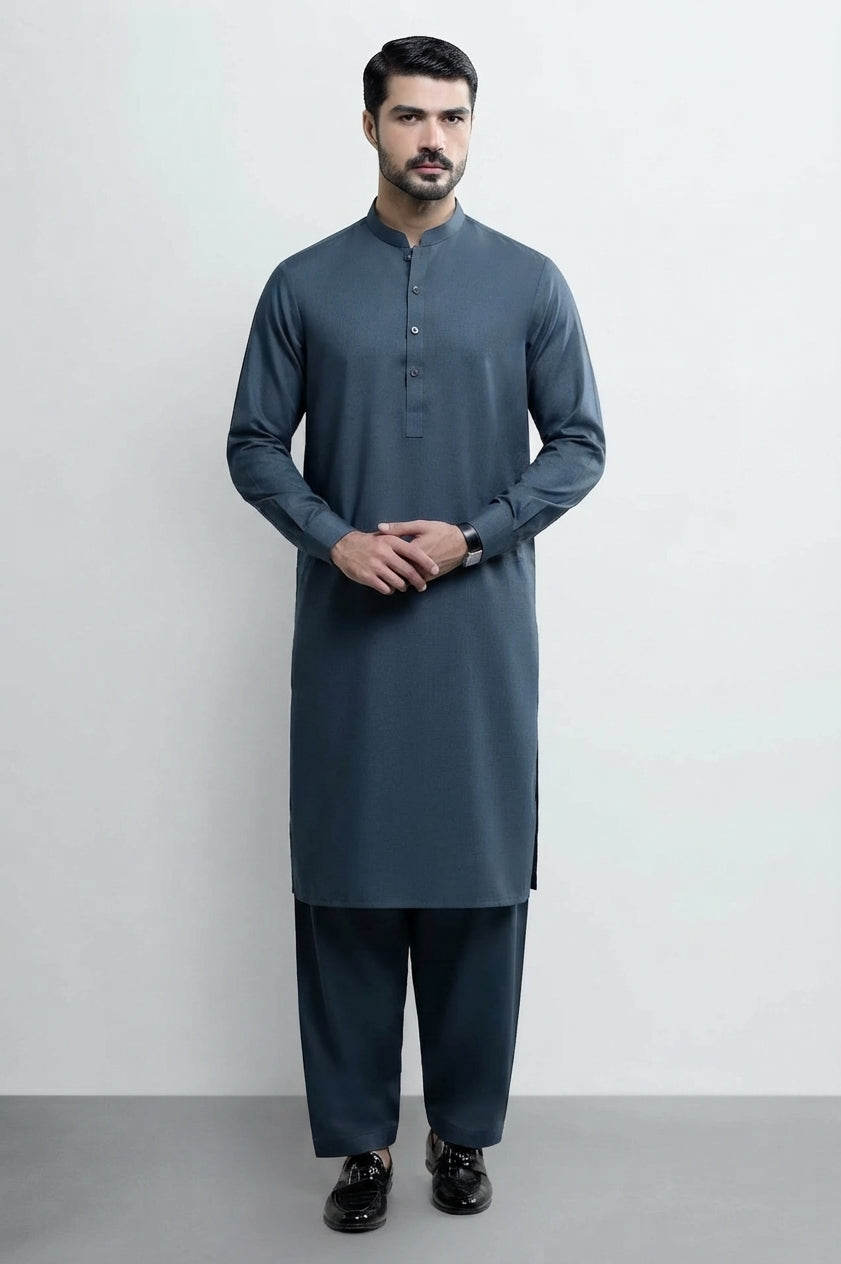 blue-green men's shalwar kameez