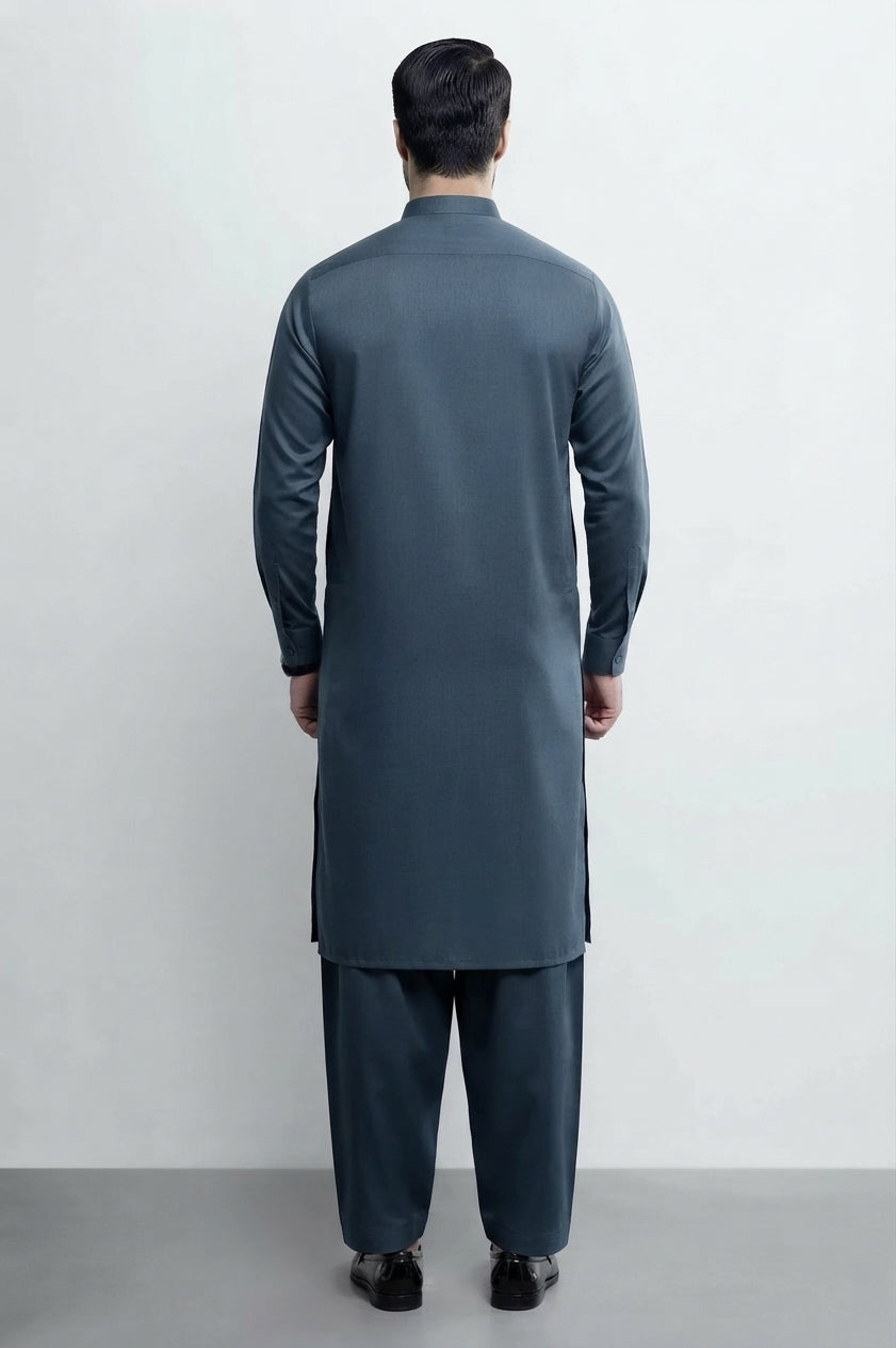blue-green men's shalwar kameez