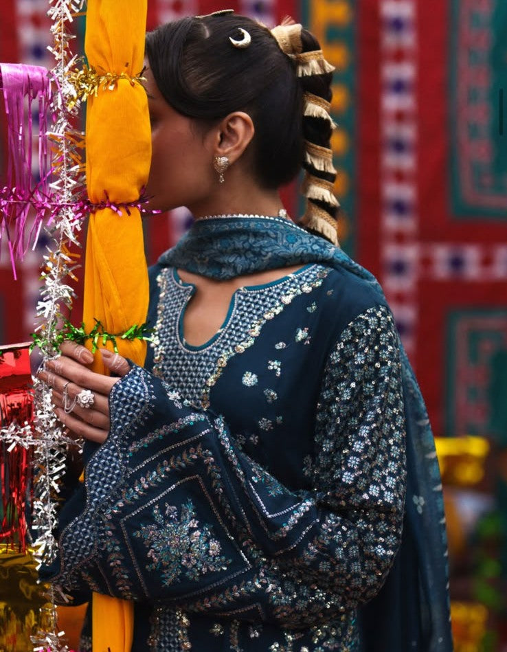 Midnight Bloom Embroidered Suit