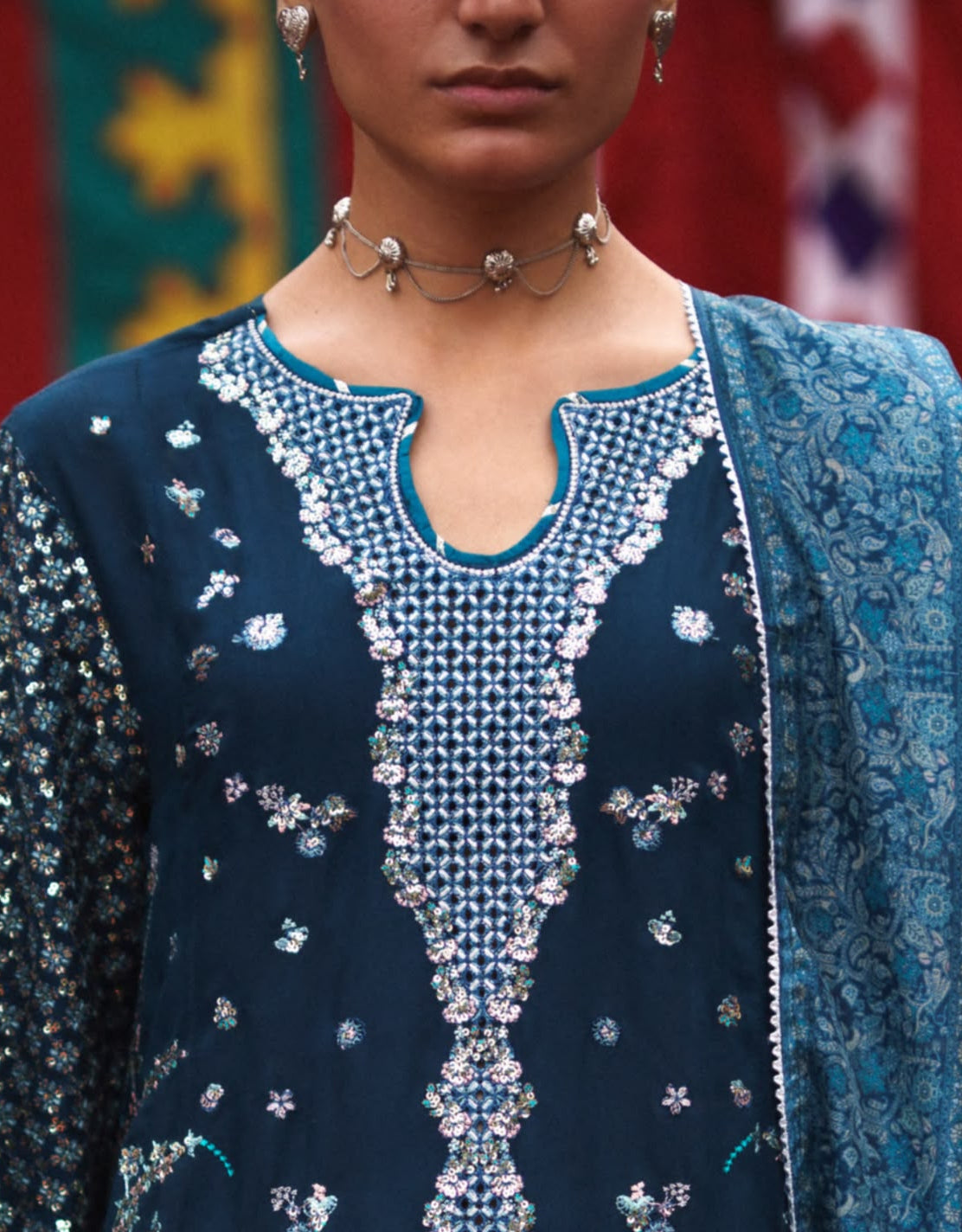 Midnight Bloom Embroidered Suit