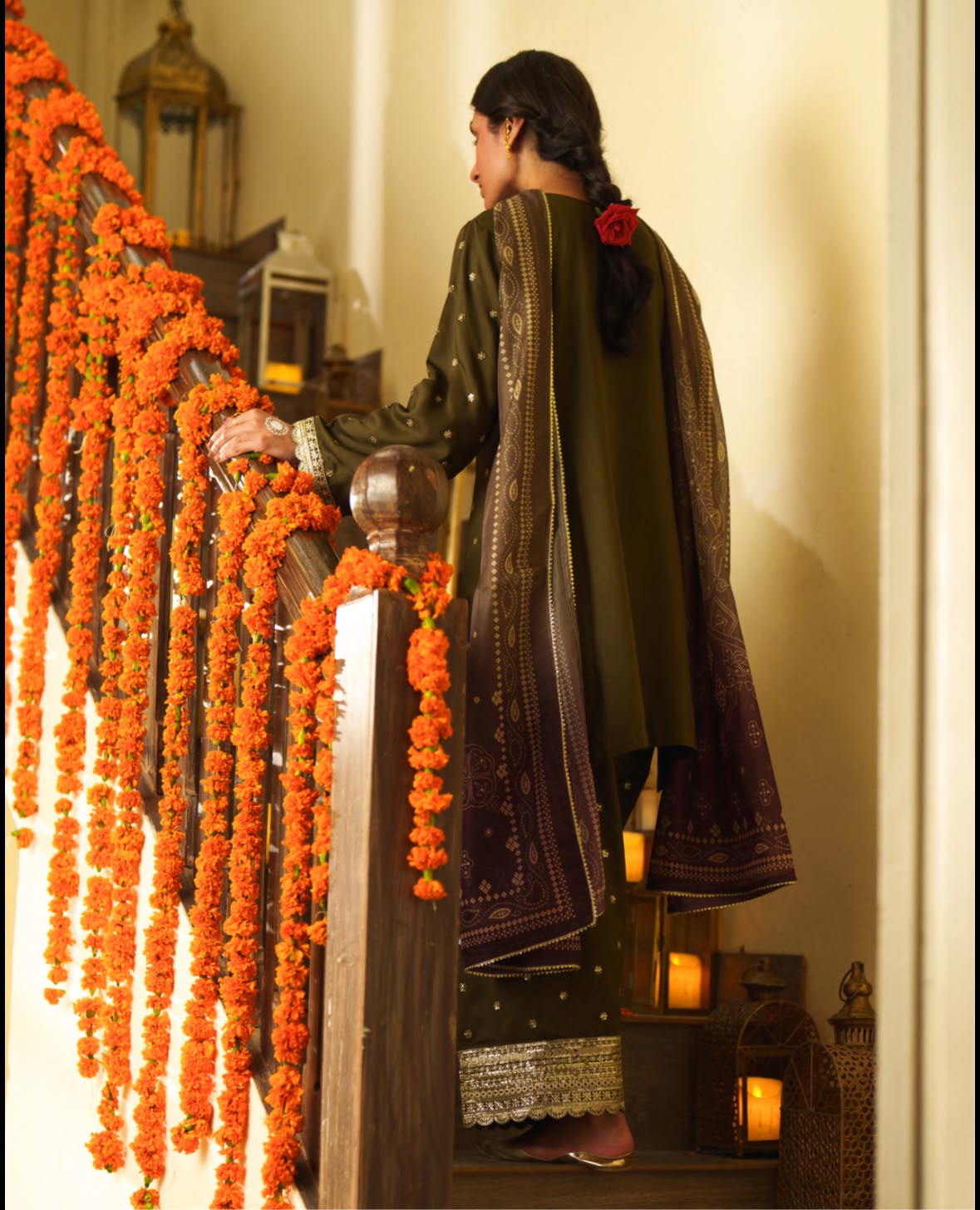 Olive Bloom Festive Suit