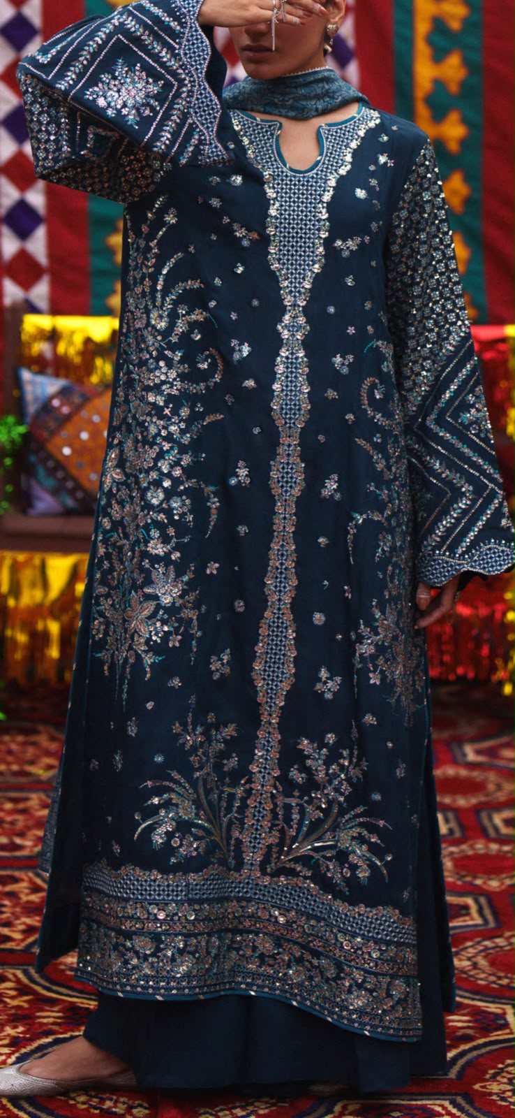 Midnight Bloom Embroidered Suit