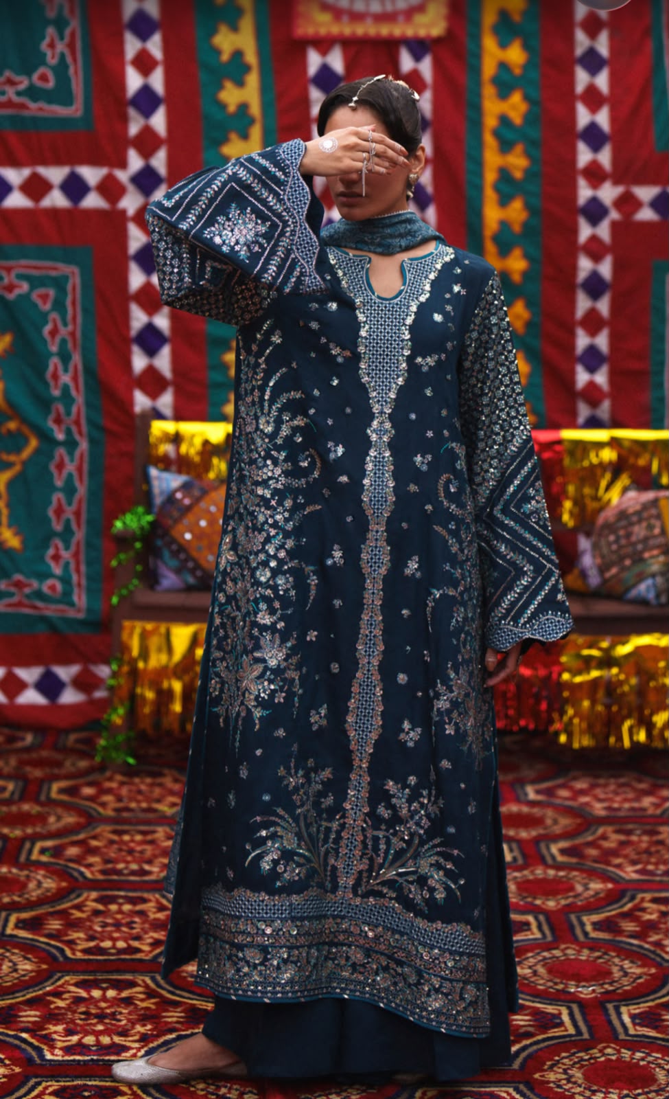 Midnight Bloom Embroidered Suit
